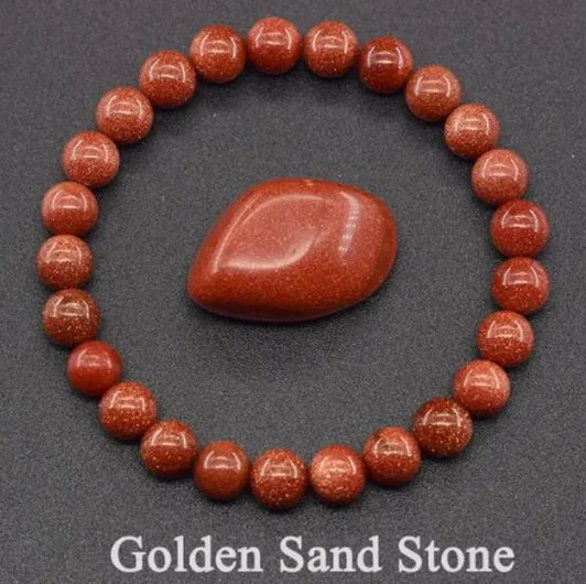 Natural Stone Beaded Elastic Bracelet