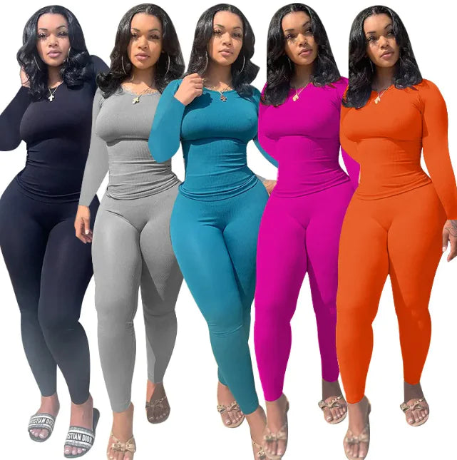 Plus Size High-Elastic Striped Sports Set