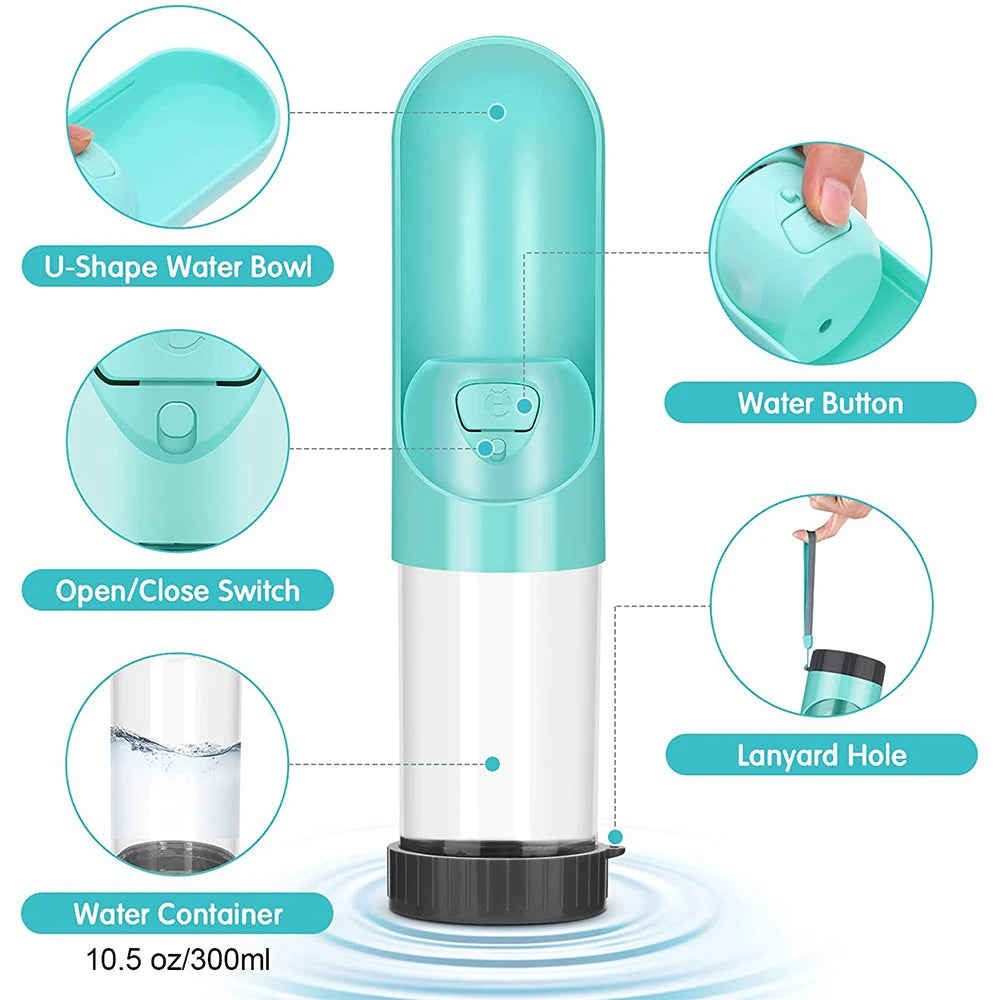 Portable Pet Dog Water Bottle for Puppy Medium Large Dogs Drinking Feeder Water Bowl Travel Dispenser Cat Dogs Outdoor Bottles
