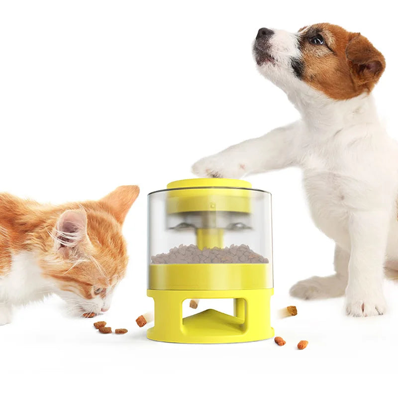 Dog Puzzle Toys Interactive Toys Automatic Catapult Food Dispenser Slow Feeder Press Food Leaker & Transparent Anti-slip Granary