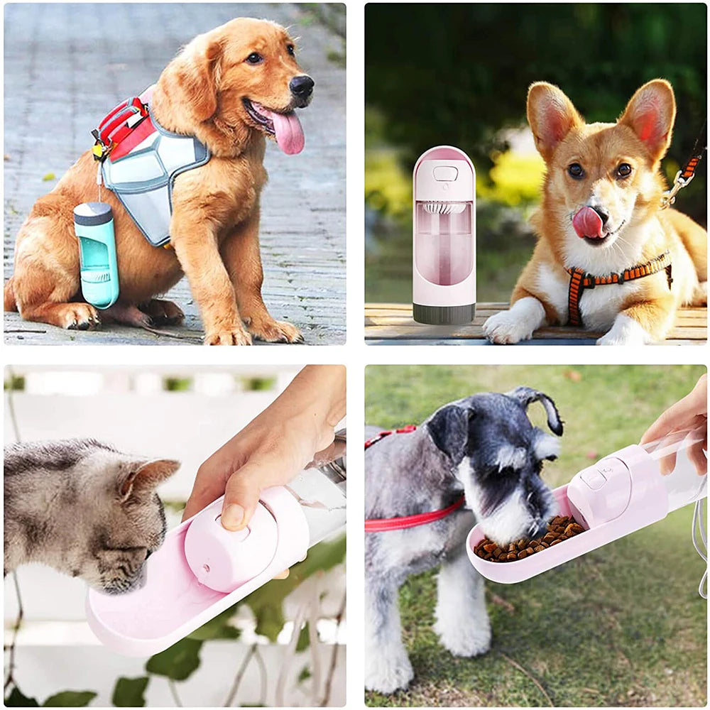 Portable Pet Dog Water Bottle for Puppy Medium Large Dogs Drinking Feeder Water Bowl Travel Dispenser Cat Dogs Outdoor Bottles
