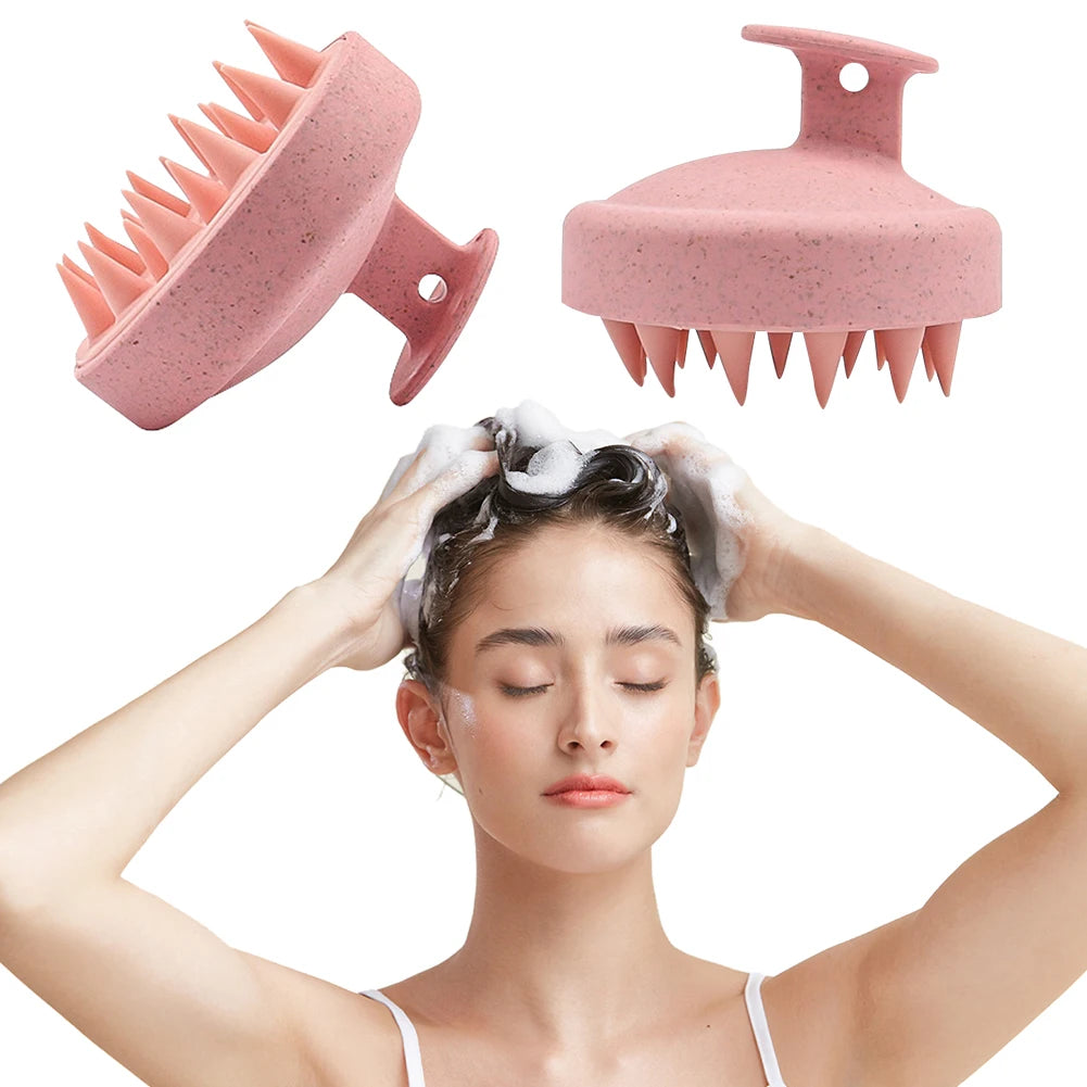 Scalp Stimulate Brush Head Massage Comb Salon Hairdressing Tool Bath Shower Brush with Handle Head Smooth Hair Massage Brush