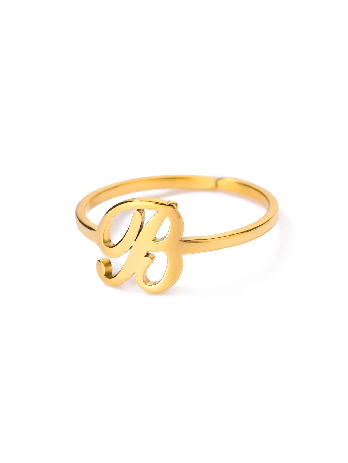 26 English Letter Initial Rings For Women Gold Color Adjustable Stainless Steel Ring Wedding Fashion Jewelry Best Friend Gift