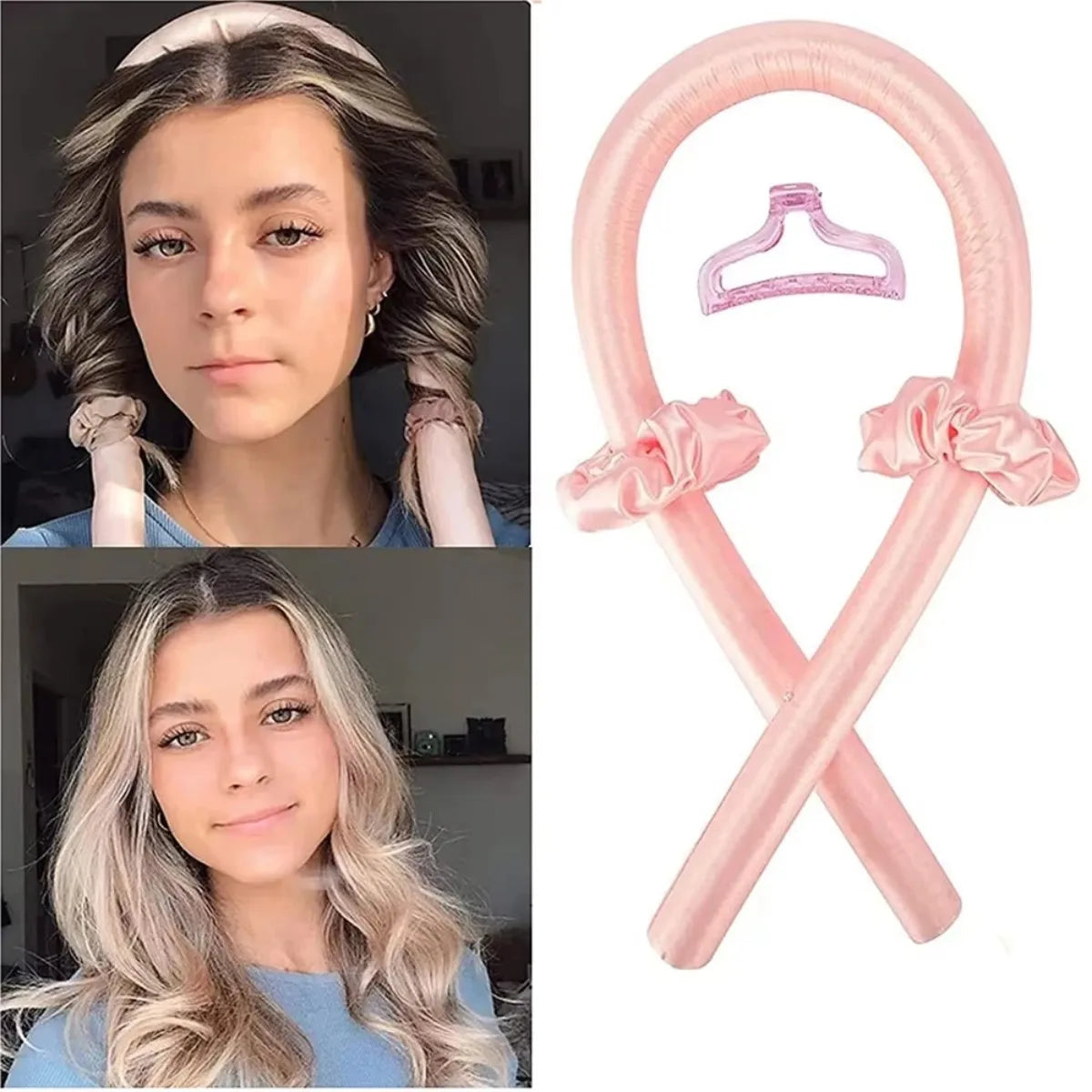 Heatless Hair Curler Curling Rod Headband No Heat Silk Ribbon Curls Hair Roller Curlers for Hair Straightener Hair Styling Tools