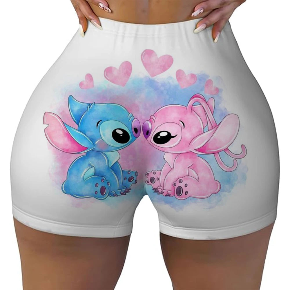Lilo & Stitch New To Our Ohana Baby High Waist Yoga Short for Women Running Biker Fitness Workout Gym Sports Leggings