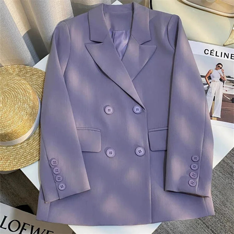 Casual Office Lady Blazer Women 2024 Fashion Long Sleeve Jacket Blazers Femme Outwears Coat Autumn Winter Clothes
