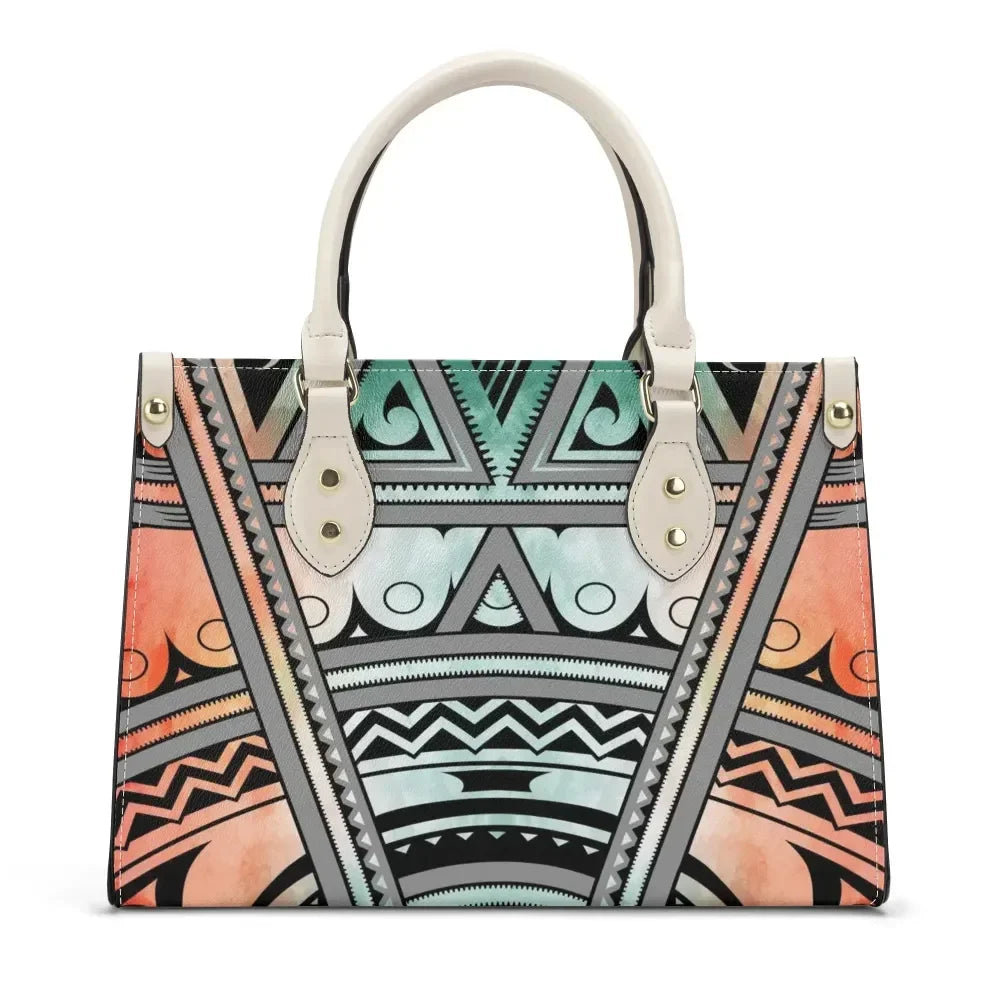 Personal Customize New Version Luxury Women PU Handbag Gift for Ladies with 2 Side Pocket Bag All Over Printing Customized Style