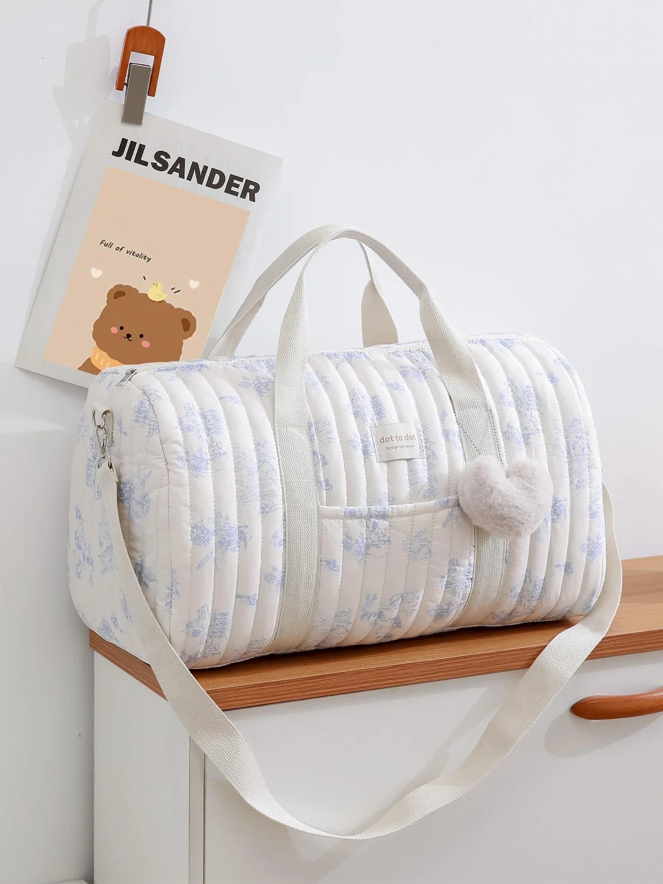 Large Capacity Mommy Bag Travel Tote Bag for Women Baby Diaper Bag Floral Print Multifunctional Crossbody Bag