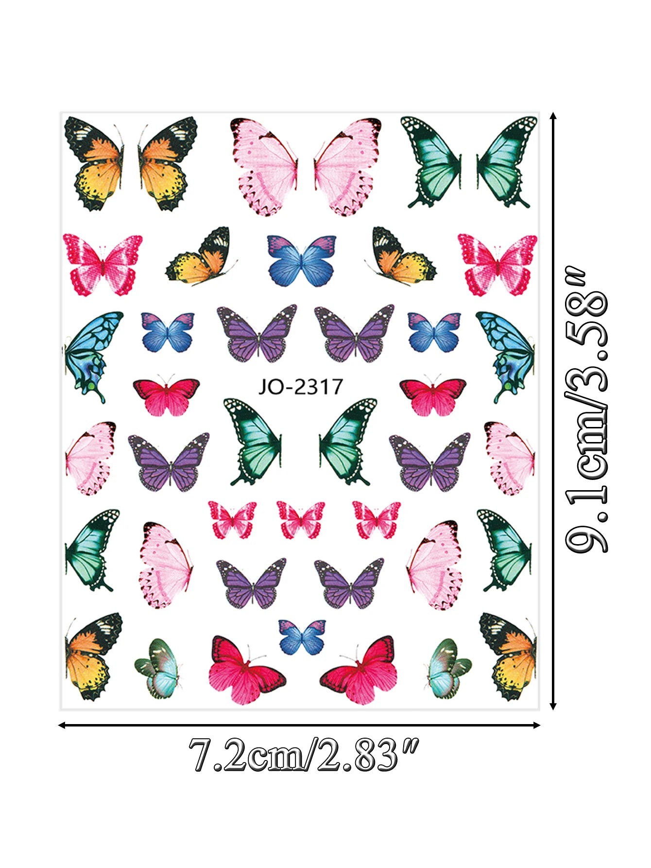 3 Sheets Colorful Butterfly Nail Art Stickers 3D Self-Adhesive Butterfly Nail Decals DIY Manicure Summer Nail Art Decoration