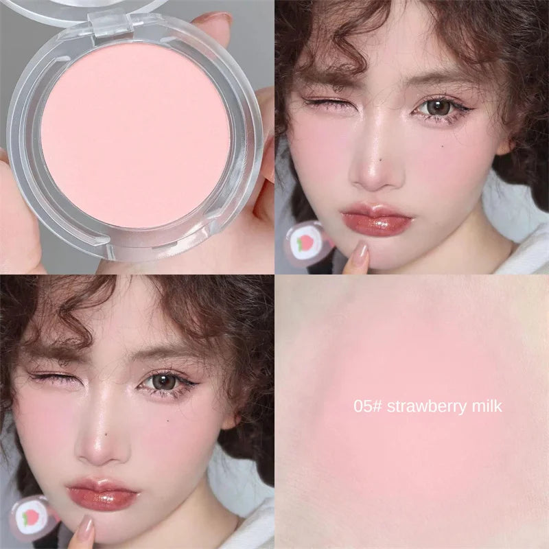 Single Color Blush Matte Natural Cheek Tint Brighten Face Waterproof Face Contouring Cosmetics Blush Powder Soft Female Makeup