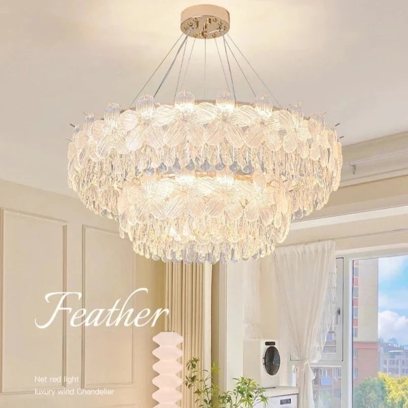 Luxury-lite crystal chandelier for grand living room main light French cream style for dining room and bedroom lighting fixtures