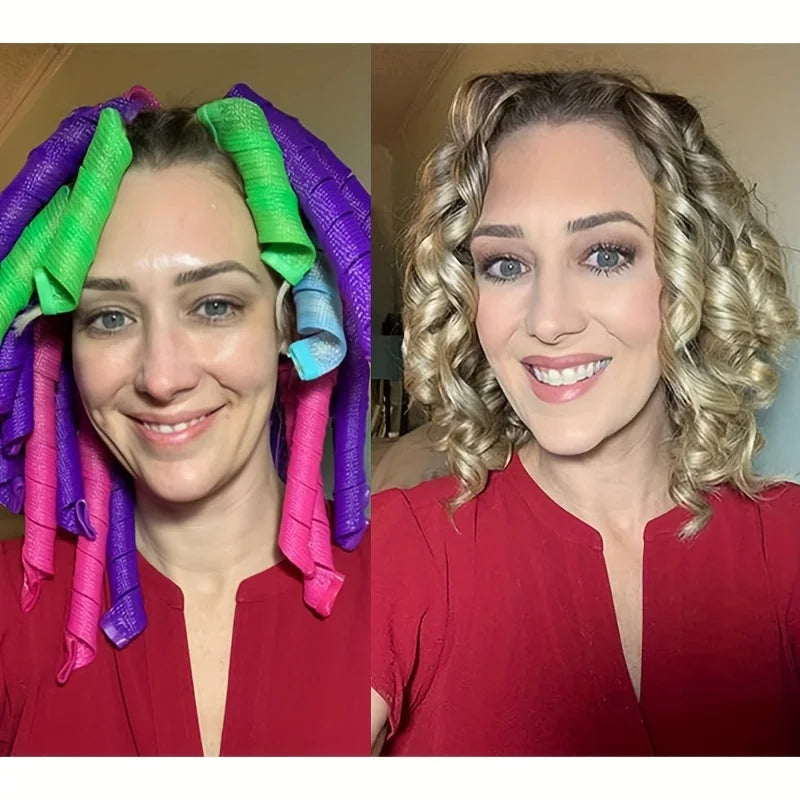 30pcs Heatless Hair Curlers Set Create Bouncy Spiral Curls Without Heat Damage Safe Easy to Use Hooks for Effortless Styling Kit