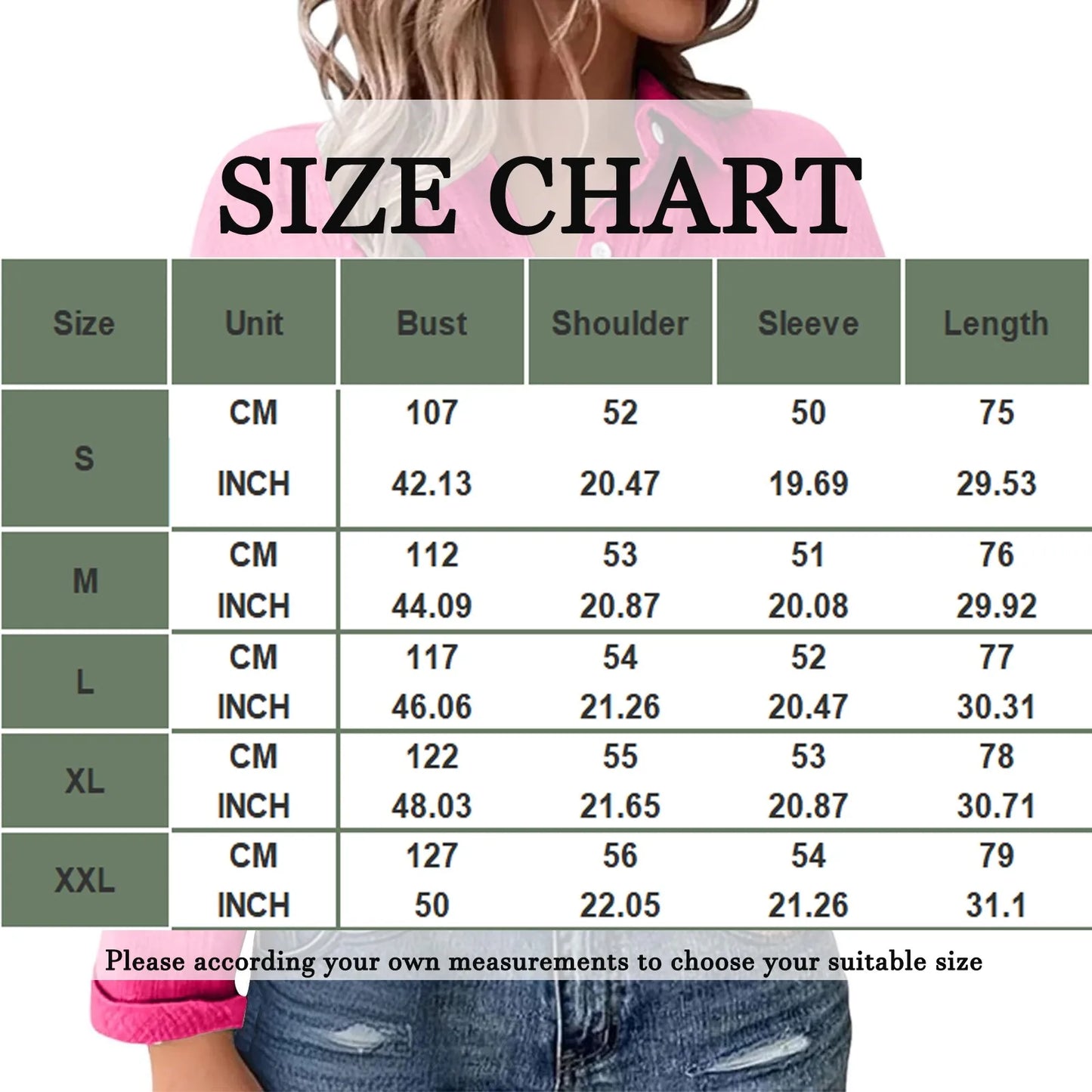 Casual Fashion Shirts For Women Autumn Long Sleeve Lapel Button Solid Color Shirt Top Casual Loose Women's Blouse