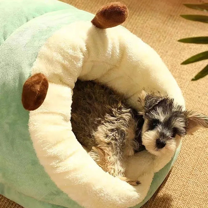 Cozy Slipper-Style Pet Bed: Warm, Breathable, and Washable Foldable Dog & Cat House for Small Pets