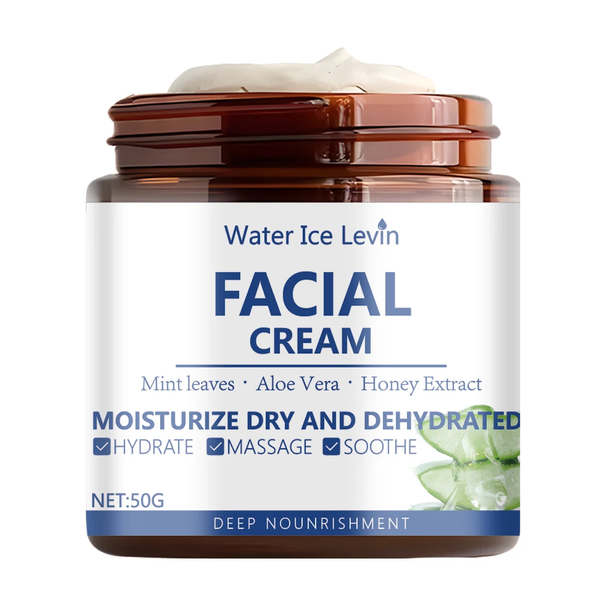 Face Cream, Natural Honey + Aloe Vera Double Extract Essence, Deep Hydration and Moisture Locking, Ice Cream Texture, Forming Moisturizing Cream