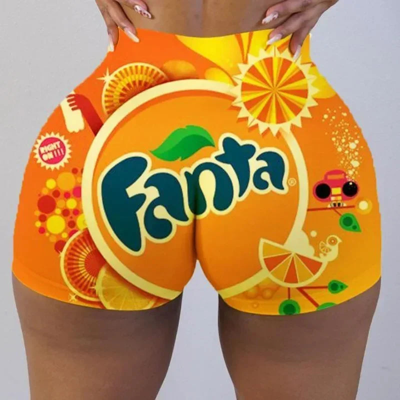 Sexy Women's Biker Shorts Fashion Clothes High Waist Sweat Pants Fitness Fanta Booty Yoga Shorts