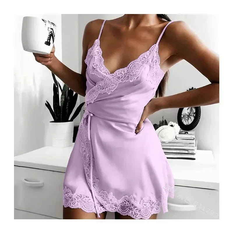 Sexy Underwear Sexy Underwear One-piece Short Nightdress Lace Lace Pajamas Nightdress Sexy Nightdress Womens Sleepwear