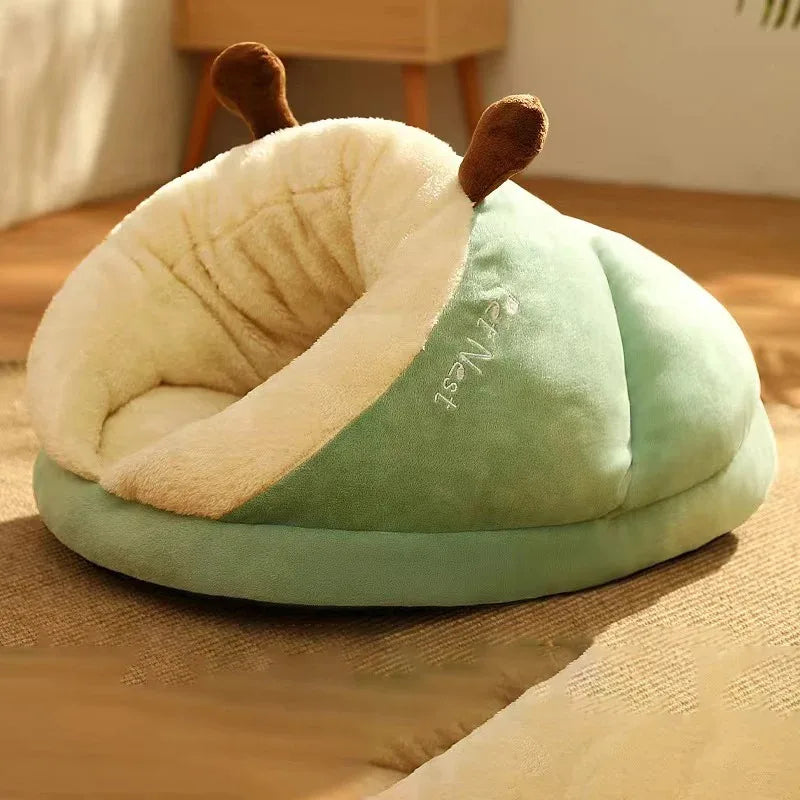 Cozy Slipper-Style Pet Bed: Warm, Breathable, and Washable Foldable Dog & Cat House for Small Pets