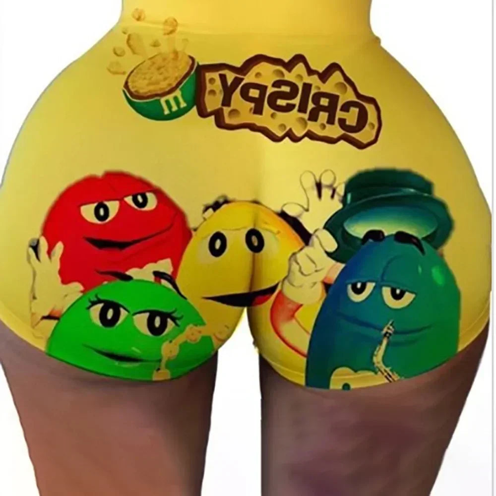 Sexy Women's Biker Shorts Fashion Clothes High Waist Sweat Pants Fitness Fanta Booty Yoga Shorts