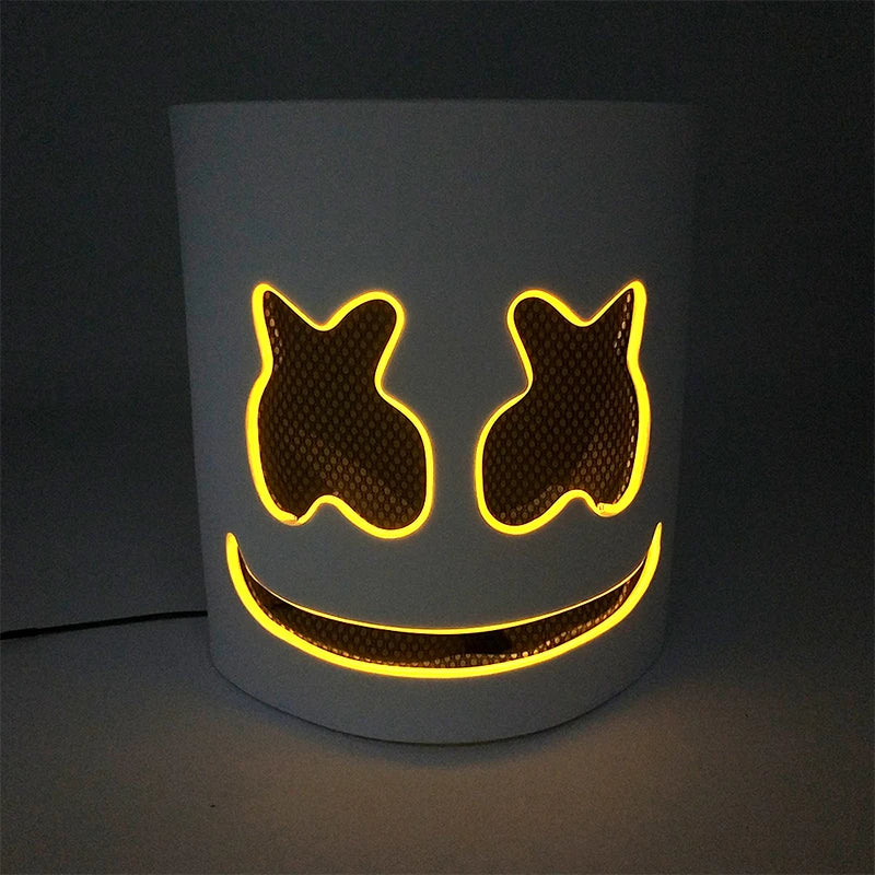 LED DJ Mask Headgear Lifelike Marshmello Mask Breathable Helmet Mask Carnival Festival Halloween Party Props Cosplay.Costume