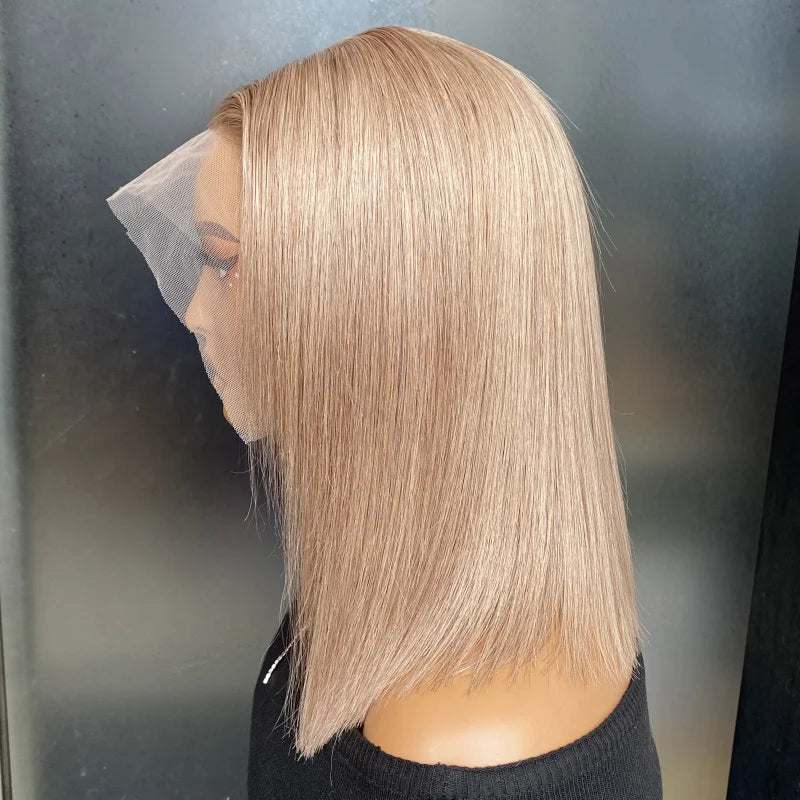 Lace Front Wigs Human Hair Natural Hairline 8# Bob Wig Human Hair 13x4 Lace Frontal Wigs for Black Women Brazilian Virgin Wig
