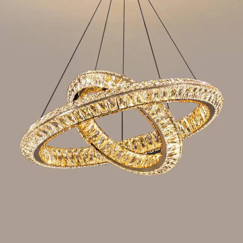 Luxury Crystal LED Pendant Lights Villa Living Dining Room Lighting Decor Lustre Chandelier Lamp Indoor Hotel Bar Lights Fixture