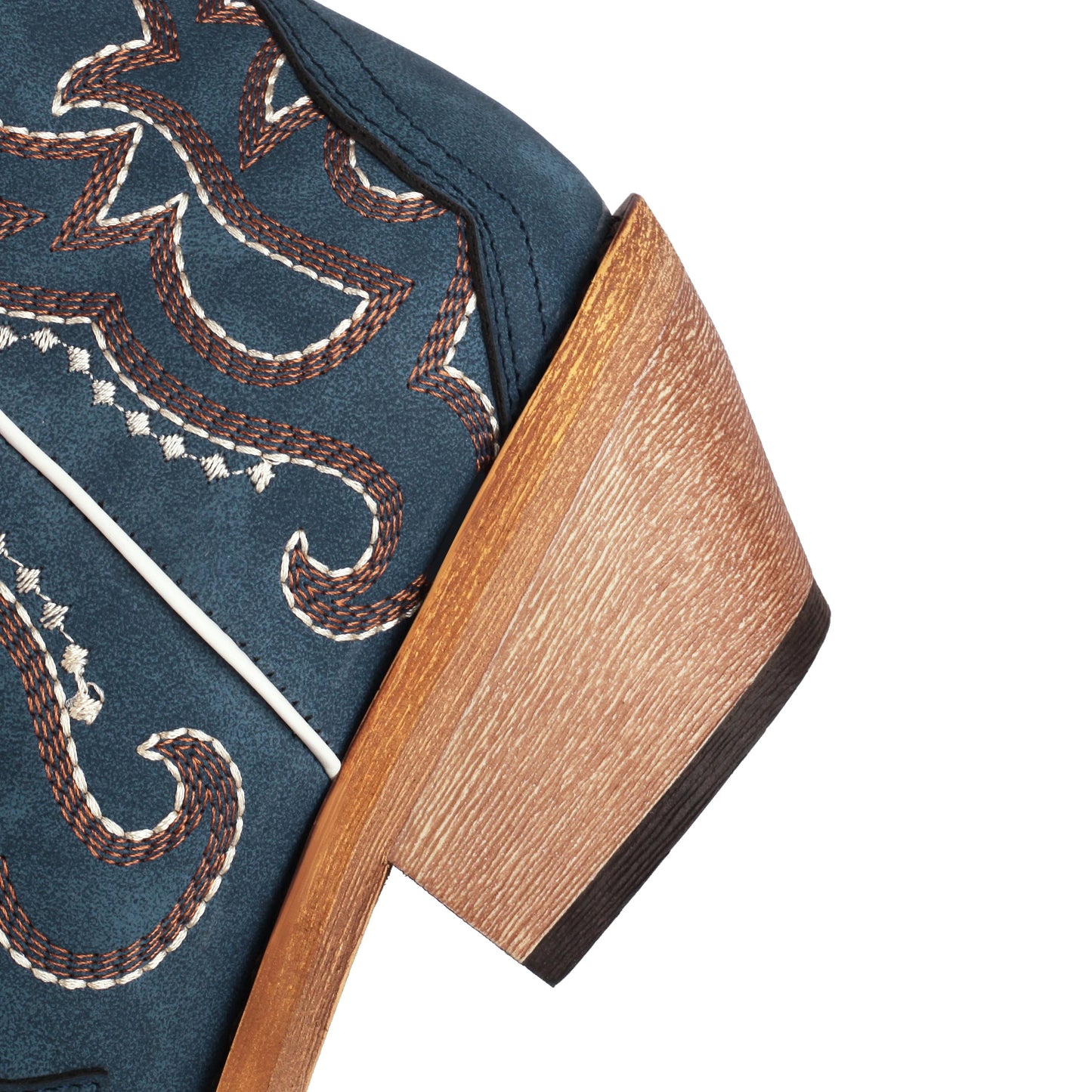 Women's Cowgirl Boots Blue Comfortable Cowboy Western Boots Wide Calf Leather Embroidery Dapper Shoes