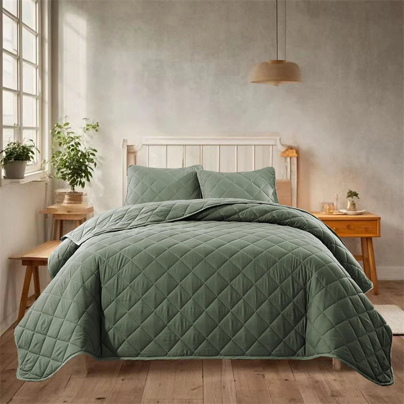 Soft Bedspreads Bed Coverlets for All Seasons Queen Quilt Bedding Set with Pillow Shams, Lightweight Quilts Queen Size Coverlet