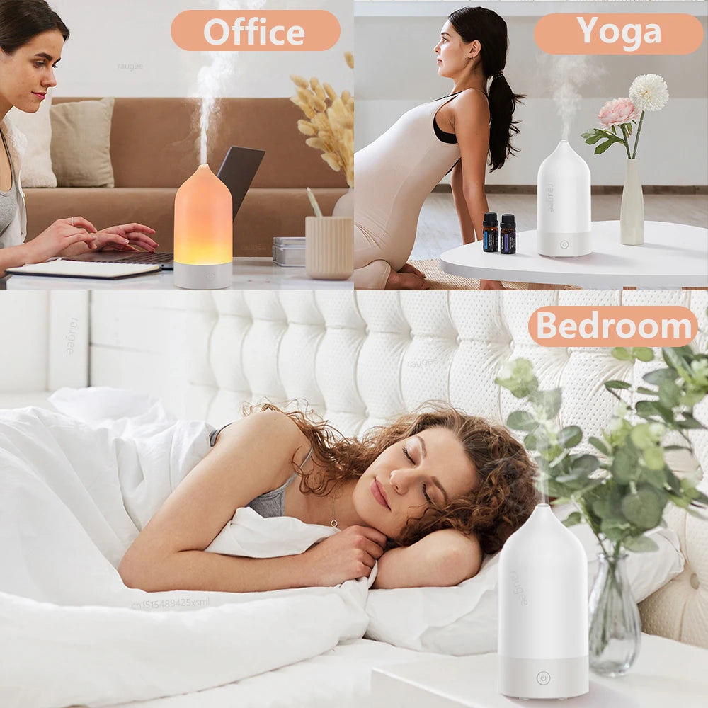 Aroma Diffuser Air Humidifier Desk Mini Mute Vase Essential Oil Diffuser for Home Office Fragrance Diffuser with LED Night Light