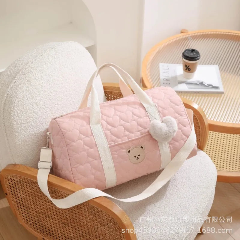 Large Capacity Mommy Bag Travel Tote Bag for Women Baby Diaper Bag Floral Print Multifunctional Crossbody Bag