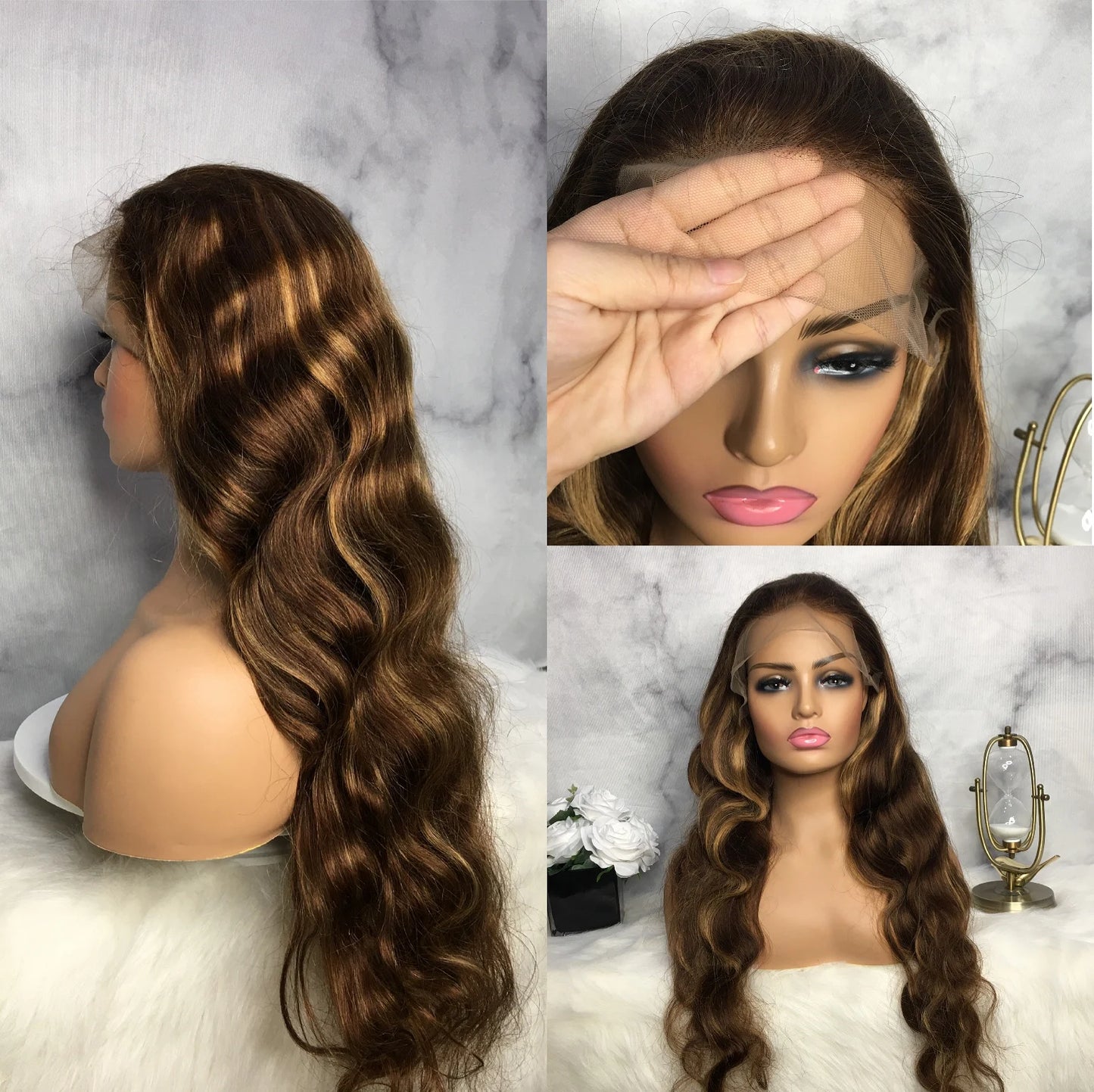 Highlight 13x6 Lace Front Wig Body Wave 13x4 Hd Lace Frontal Wig Colored Human Hair Wigs For Women Loose Deep Wave Cheap Wig