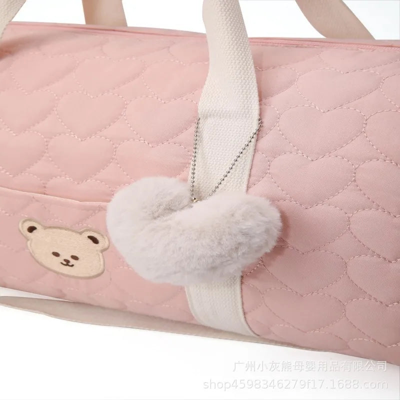 Large Capacity Mommy Bag Travel Tote Bag for Women Baby Diaper Bag Floral Print Multifunctional Crossbody Bag