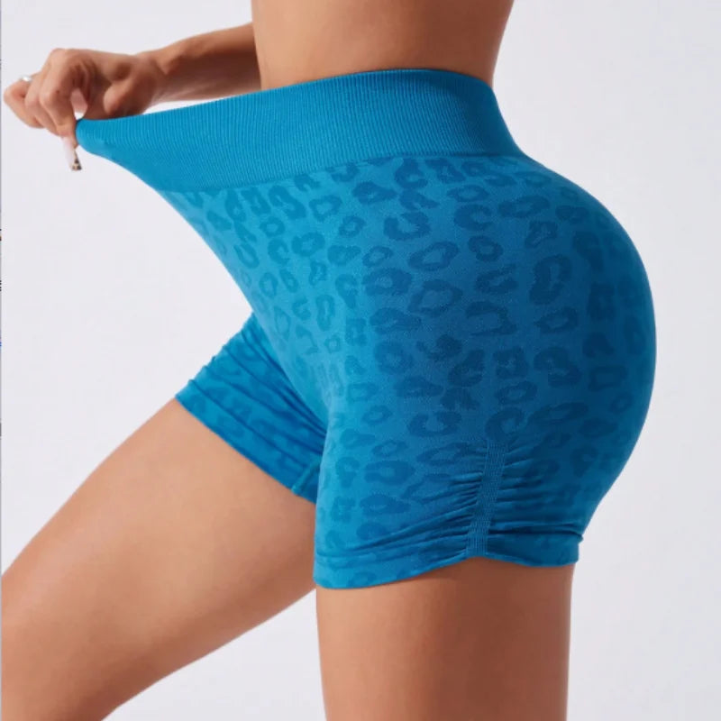 High waisted yoga shorts, fashionable and sexy running and fitness pants, solid color yoga leggings
