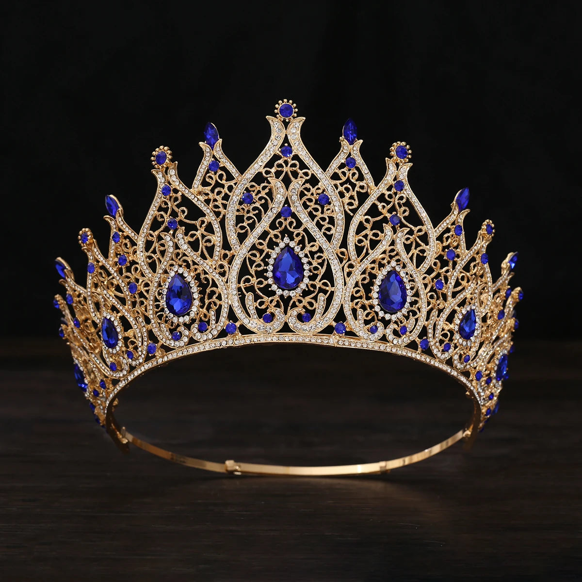 Jeweled Baroque Queen Crown - Rhinestone Wedding Crowns and Tiaras for Women, Costume Party Hair Accessories with Gemstones,Vic