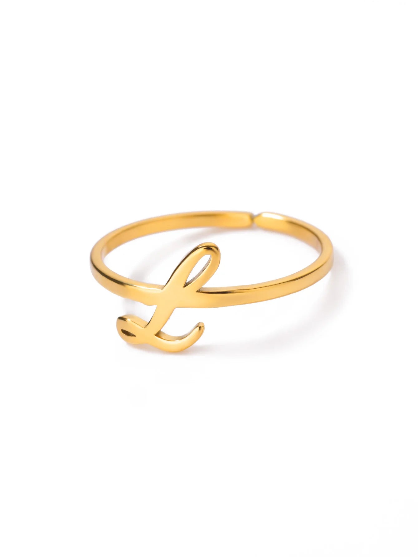 26 English Letter Initial Rings For Women Gold Color Adjustable Stainless Steel Ring Wedding Fashion Jewelry Best Friend Gift