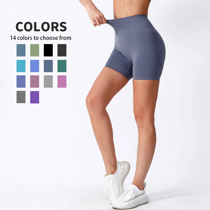 High Waist Yoga Shorts for Women - Comfortable Stretchy Workout Running Sports Shorts - Tummy Control Fitness Gym Activewear