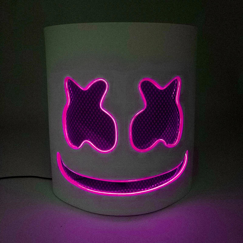 LED DJ Mask Headgear Lifelike Marshmello Mask Breathable Helmet Mask Carnival Festival Halloween Party Props Cosplay.Costume