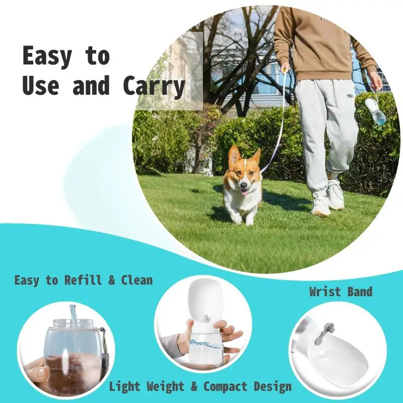 Dog Water Bottle Portable 300Ml Pet Water Dispenser for Small Big Dogs Cat Outdoor Walking Travel Leakproof Drinking Bowl Feeder
