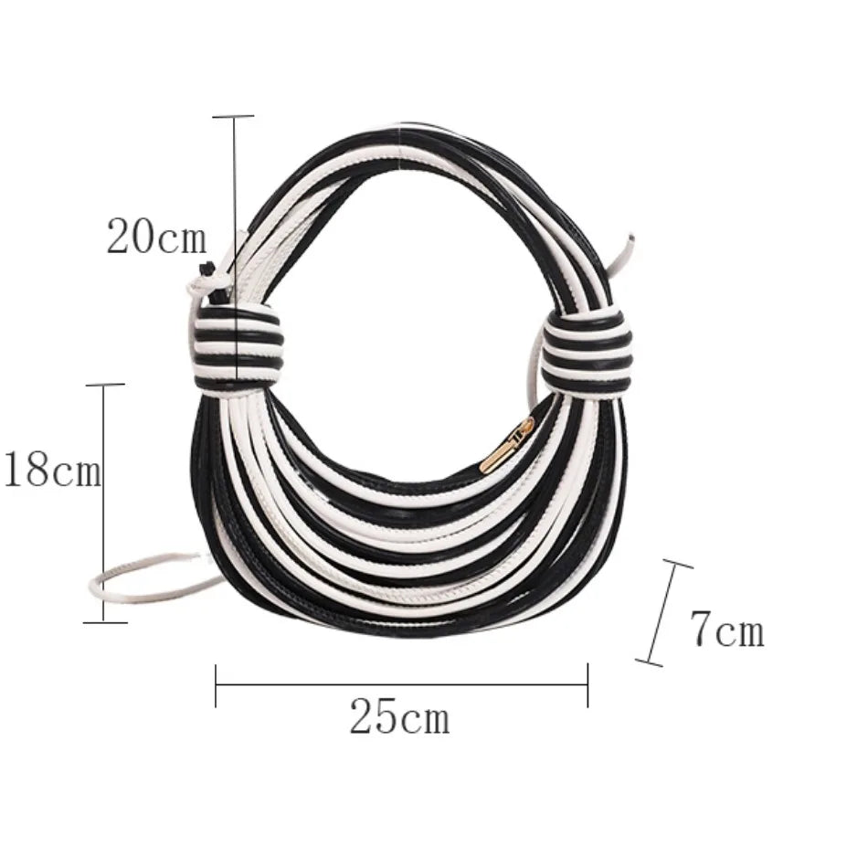 Luxury Genuine Bags Purses for Women Noodle Knot Design Dinner Wedding Party Clutch Bag High Quality Handbags Crossbody Bag2024