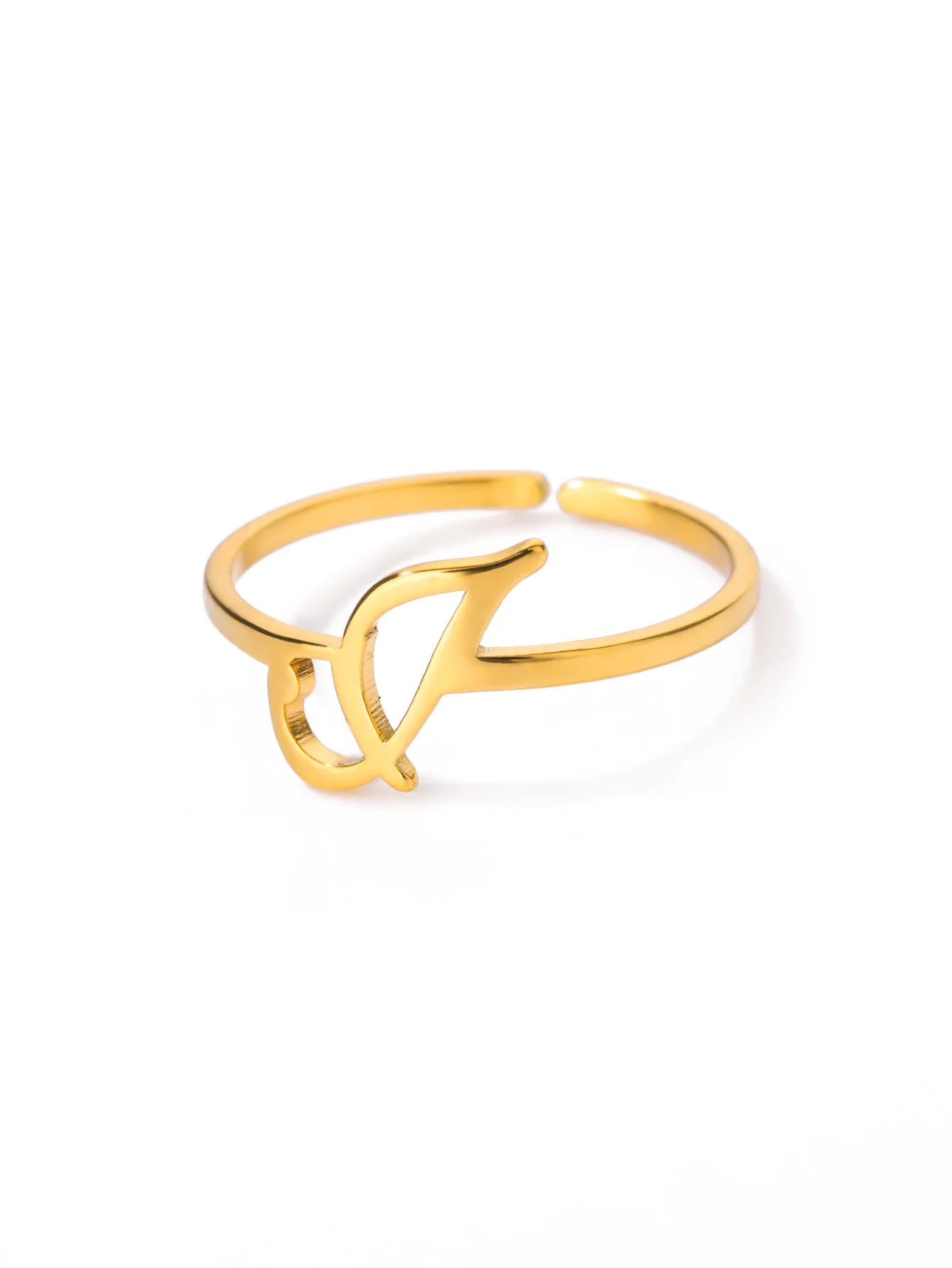 26 English Letter Initial Rings For Women Gold Color Adjustable Stainless Steel Ring Wedding Fashion Jewelry Best Friend Gift