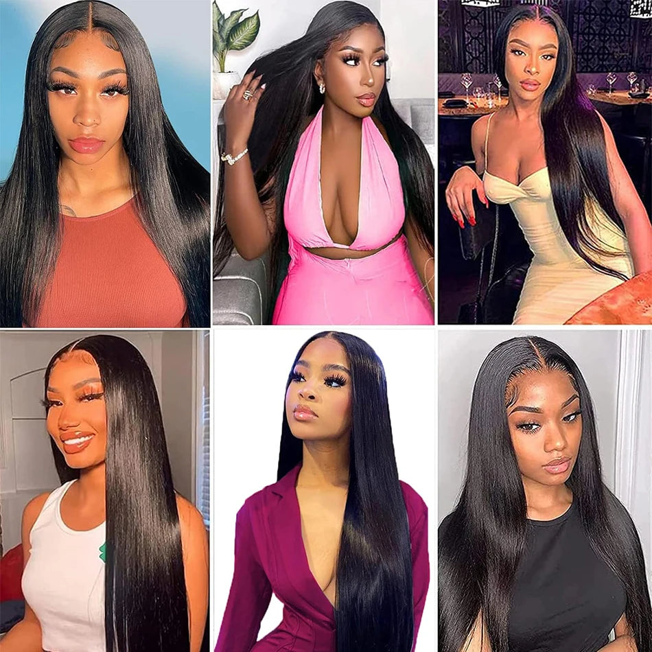Bundles With Clossure Bone Straight Human Hair Bundles With Closure Bundles With13x4 Frontal Tissage Humain Hair Extensions