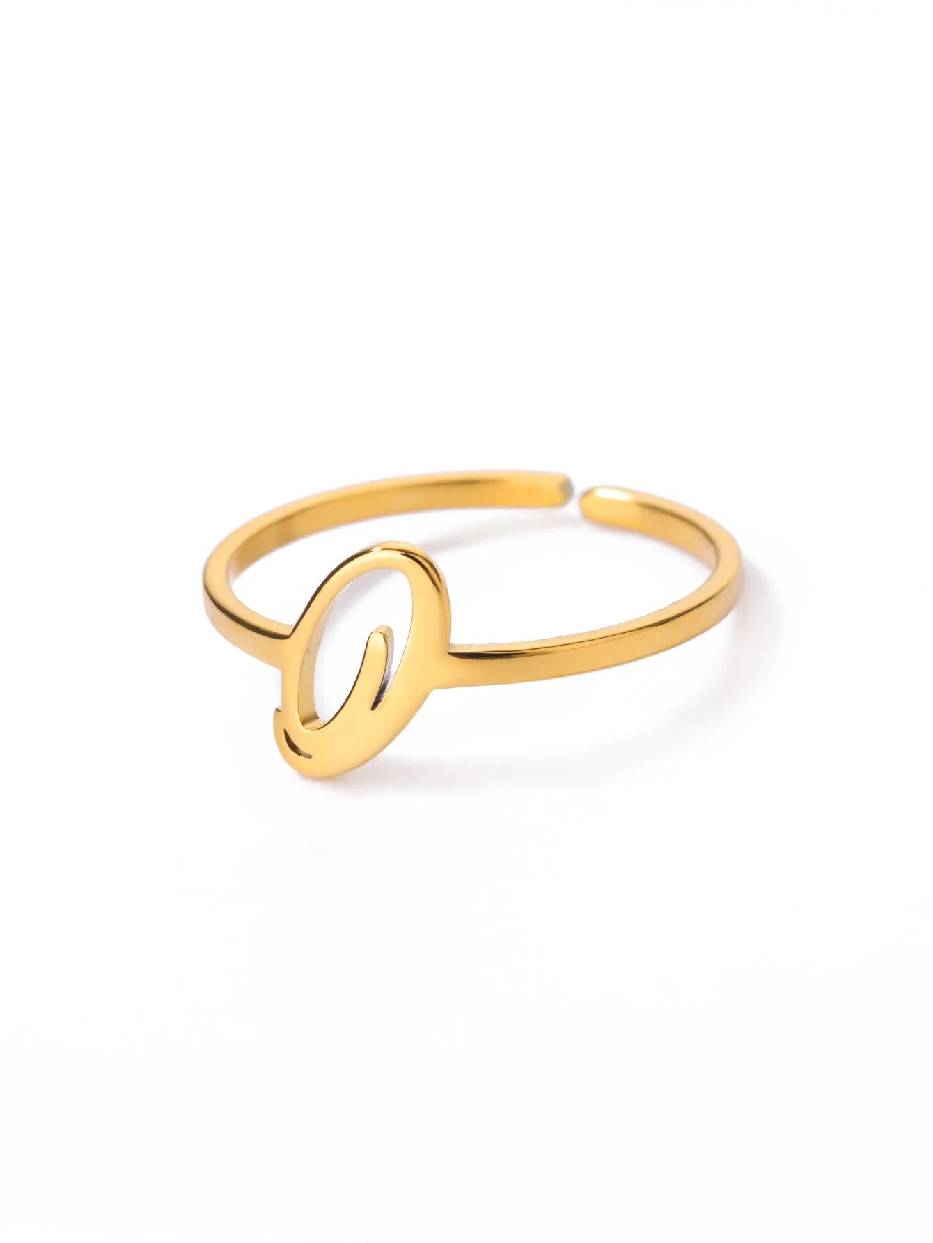26 English Letter Initial Rings For Women Gold Color Adjustable Stainless Steel Ring Wedding Fashion Jewelry Best Friend Gift