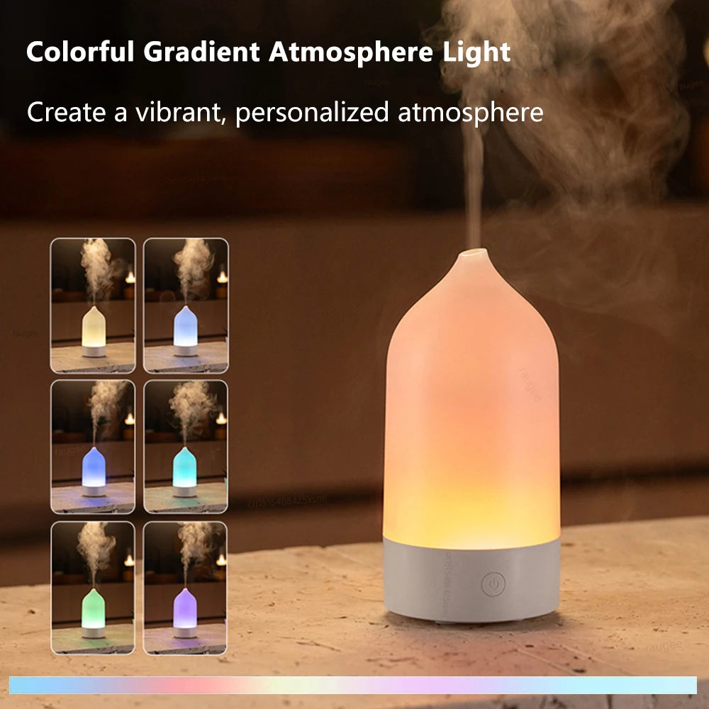 Aroma Diffuser Air Humidifier Desk Mini Mute Vase Essential Oil Diffuser for Home Office Fragrance Diffuser with LED Night Light