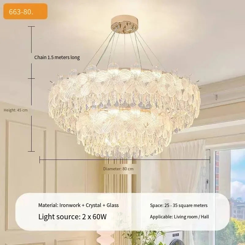 Luxury-lite crystal chandelier for grand living room main light French cream style for dining room and bedroom lighting fixtures