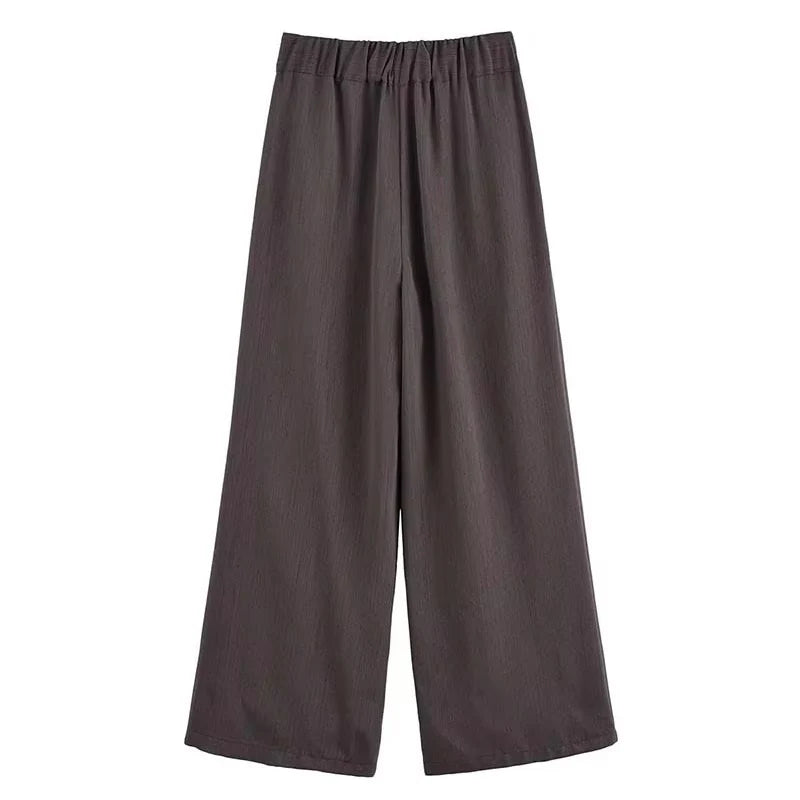 Casual Pants 2 Pieces Sets For Women Short Sleeve Coat High Waist Trousers Women's Suit 2025 Two Pieces Loose Woman Outfits
