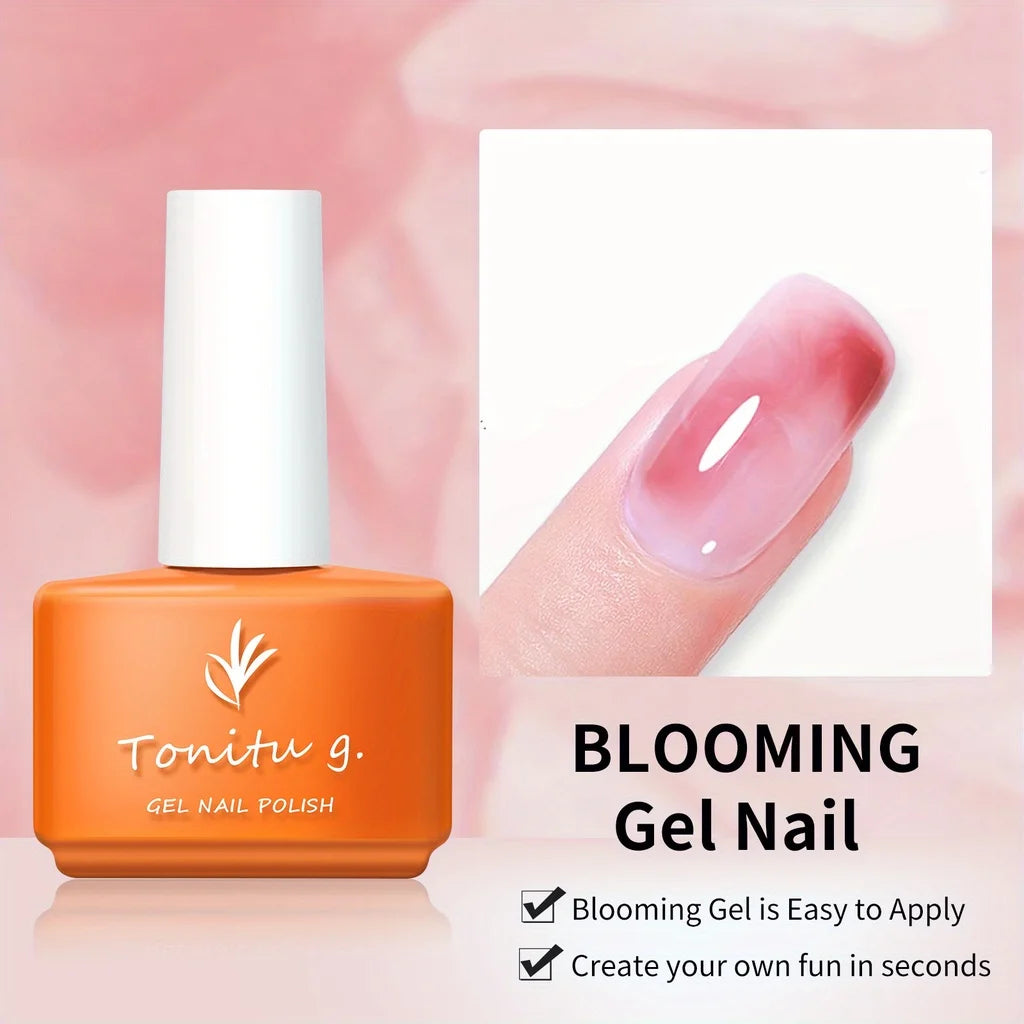 Blooming Gel Polish,Unleash Creativity With Easy Marble,Watercolor Gradient Diy For Floral Print,Marbling Gradient Effects
