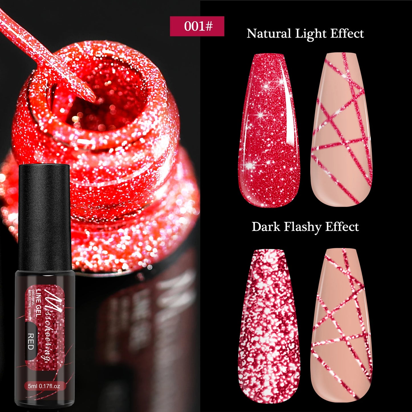 Gold Silver Metallic Liner Paint Gel Nail Polish Chrome Mirror Metal Effect Super Bright French UV LED Semi Permanent Nail Gel
