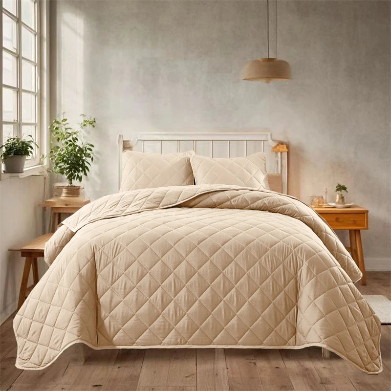 Soft Bedspreads Bed Coverlets for All Seasons Queen Quilt Bedding Set with Pillow Shams, Lightweight Quilts Queen Size Coverlet