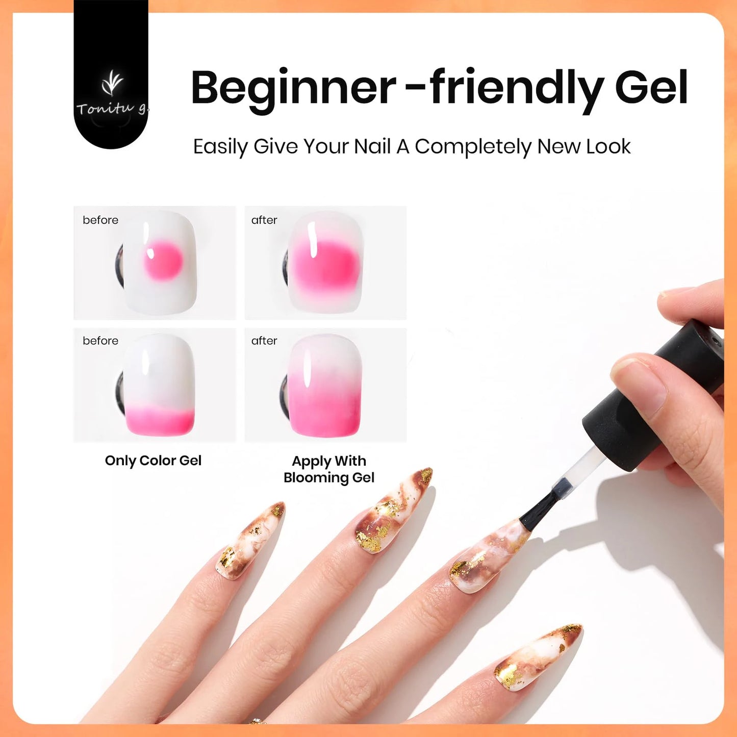 Blooming Gel Polish,Unleash Creativity With Easy Marble,Watercolor Gradient Diy For Floral Print,Marbling Gradient Effects