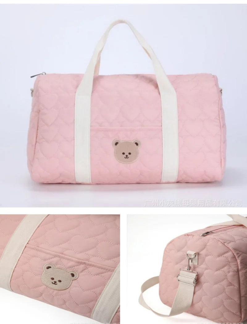 Large Capacity Mommy Bag Travel Tote Bag for Women Baby Diaper Bag Floral Print Multifunctional Crossbody Bag